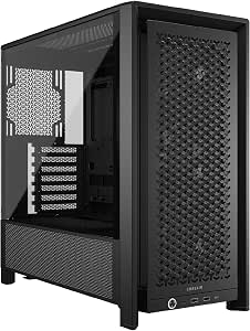 Corsair Frame 4000D RS Caja Modular Mid-Tower de Gran Flujo de Aire para PC – 3X Ventiladores RS – Sistema de Montaje de Ventiladores InfiniRail™ – Se Adapta a Múltiples Radiadores de 360 mm – Negro