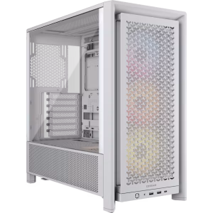 CASE RGB CORSAIR FRAME 4000D RS MID TOWER VENTILADORES 3 DE 120MM CON VIDRIO LATERAL Y MALLA FRONTAL CC-9011297-WW BLANCO