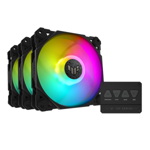 ABANICO ASUS TUF GAMING TF120BK ARGB 3 VENTILADORES ARGB CON CONTROLADOR PWM NEGRO 90DA0030-B08030